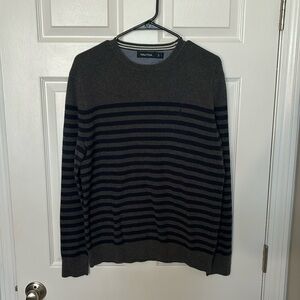 Nautica Grey/Navy Stirped Sweater Sz Large